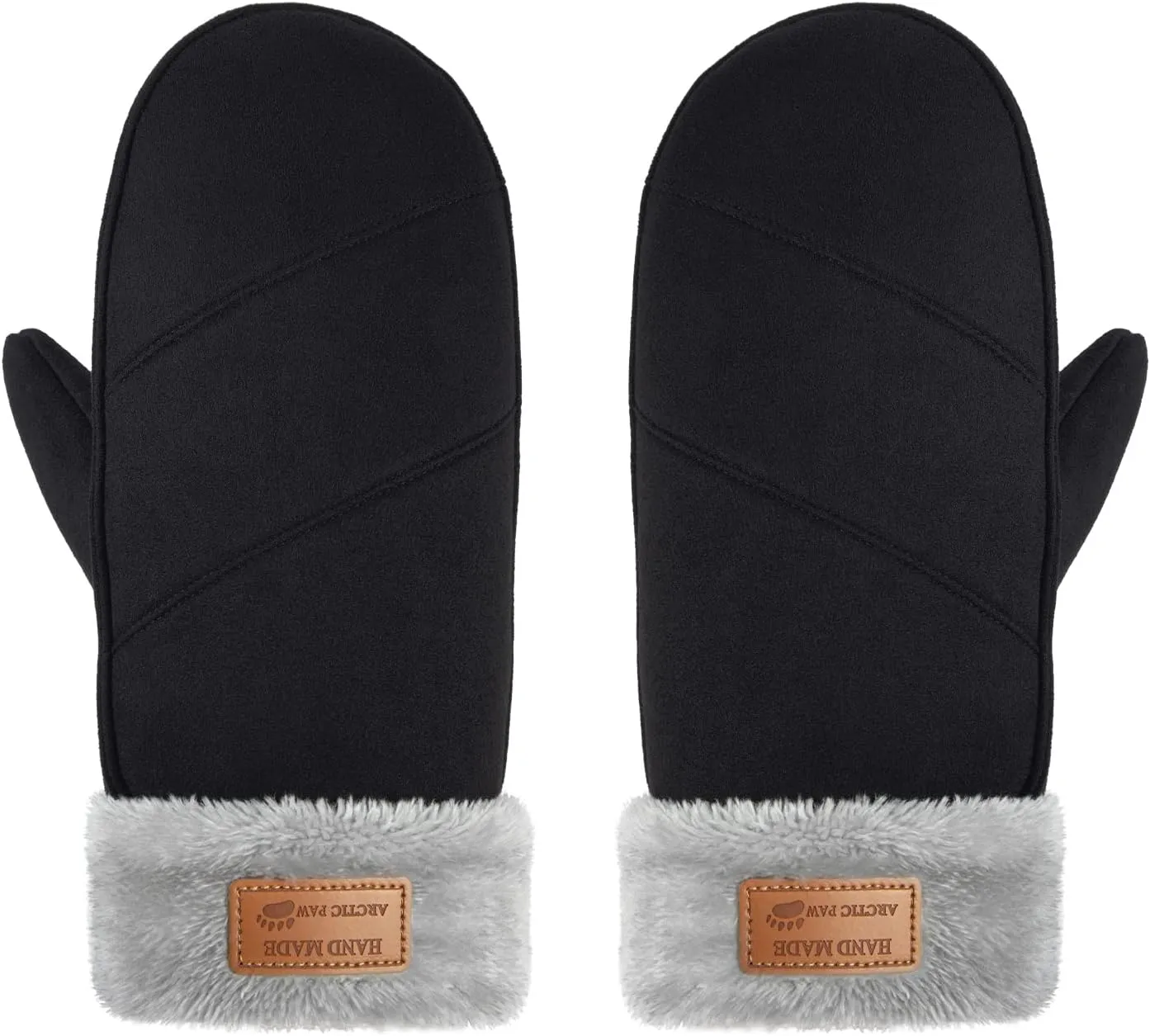 Arctic Paw Women's Faux fur Lined Faux Fur Cuff Winter Mittens
