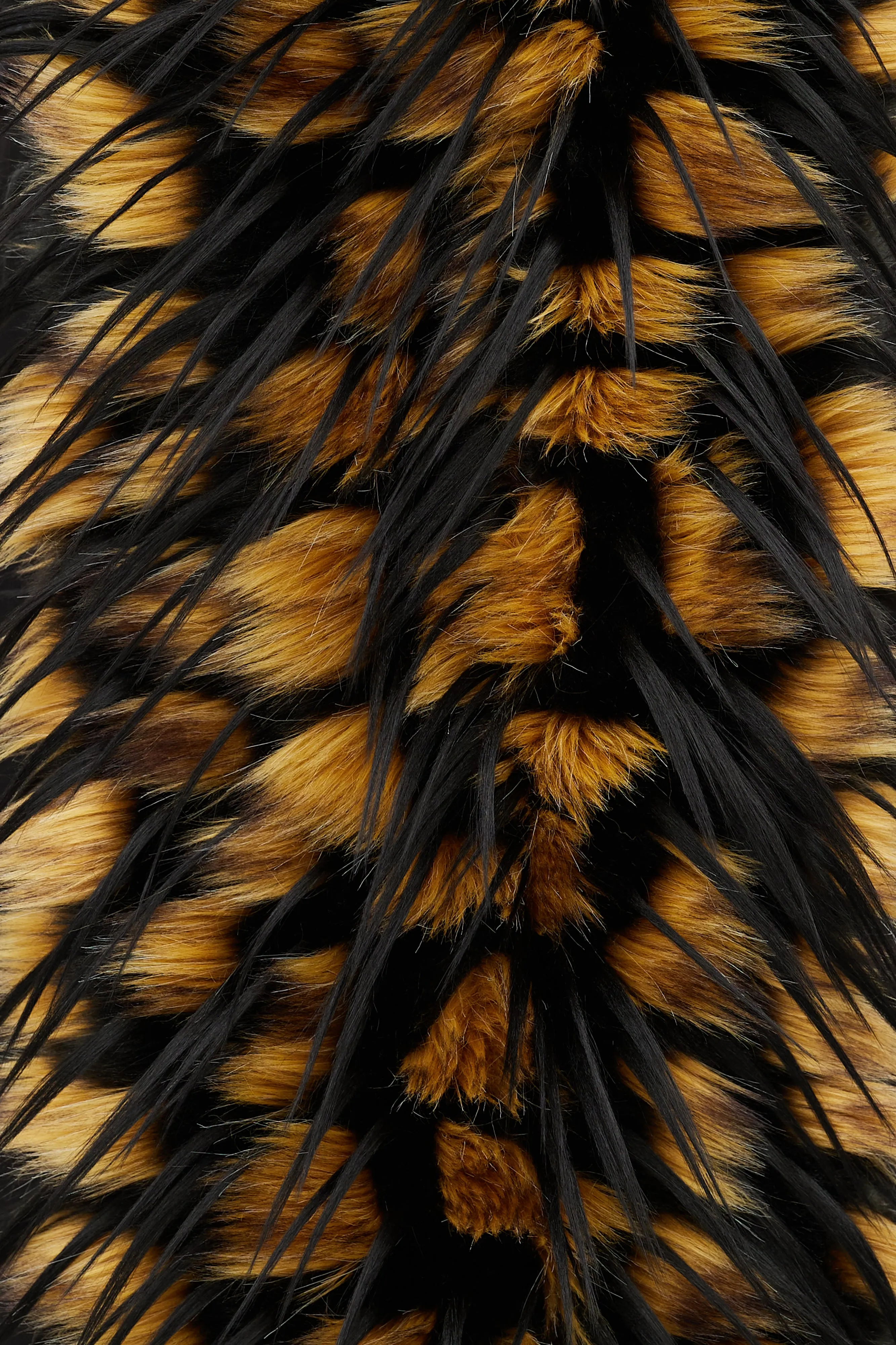 Black & Yellow Greta Faux Fur Scarf