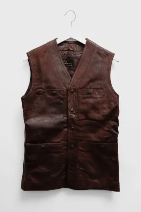 BROWN LEATHER VINTAGE VEST