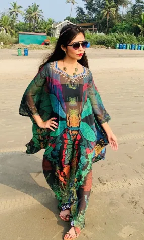 Buoyant Kaftan gown of Animal Skin Print cruise wear holidays kaftans