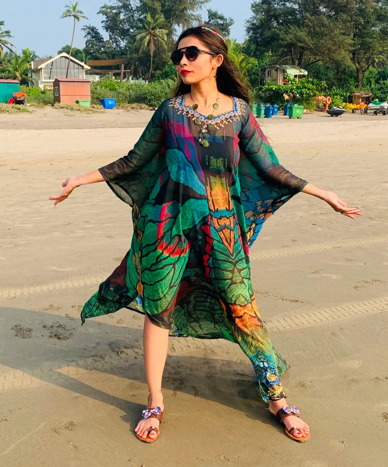Buoyant Kaftan gown of Animal Skin Print cruise wear holidays kaftans