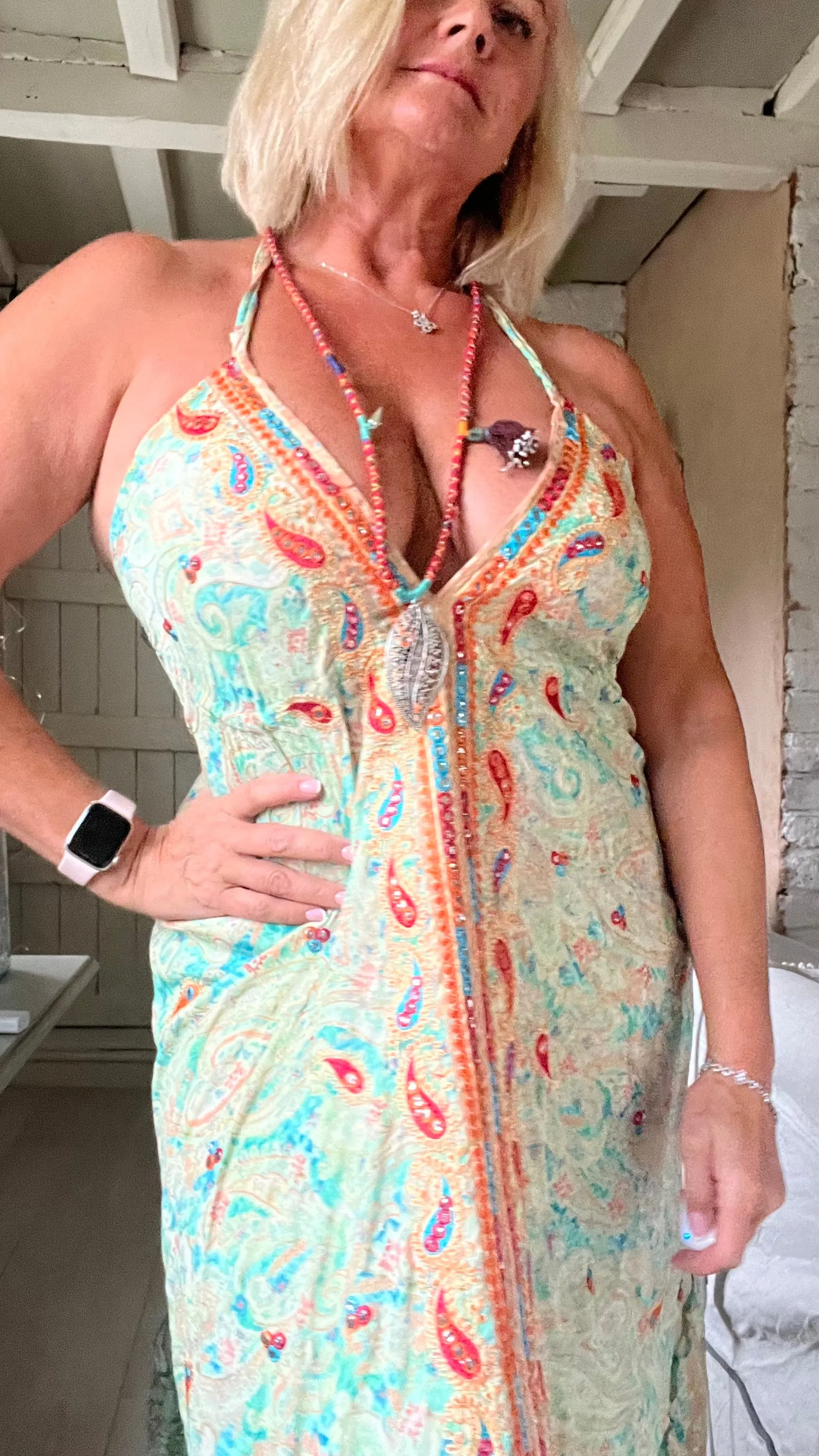 Capri backless sundress in green