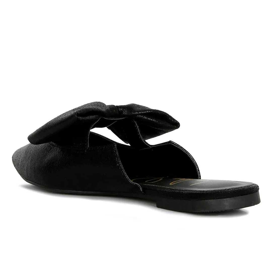 Casual Flats Mules With Bow Accents