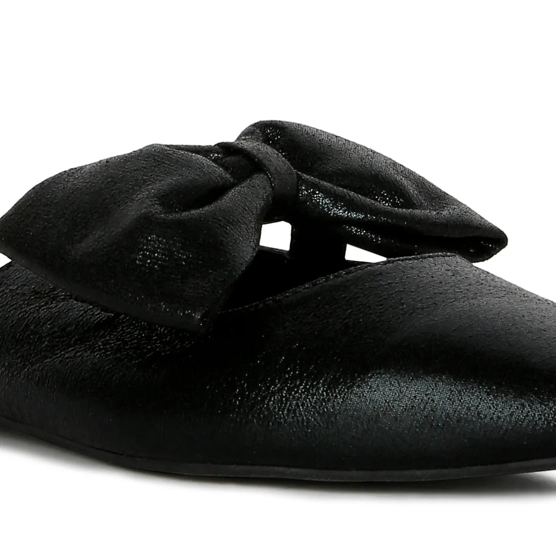 Casual Flats Mules With Bow Accents