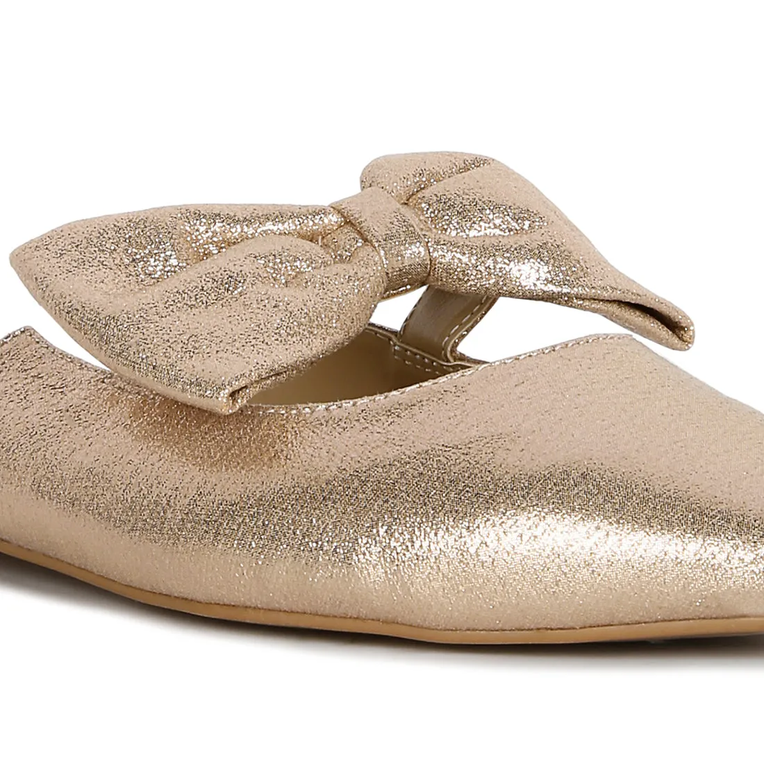 Casual Flats Mules With Bow Accents