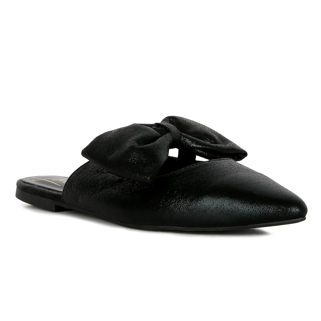 Casual Flats Mules With Bow Accents