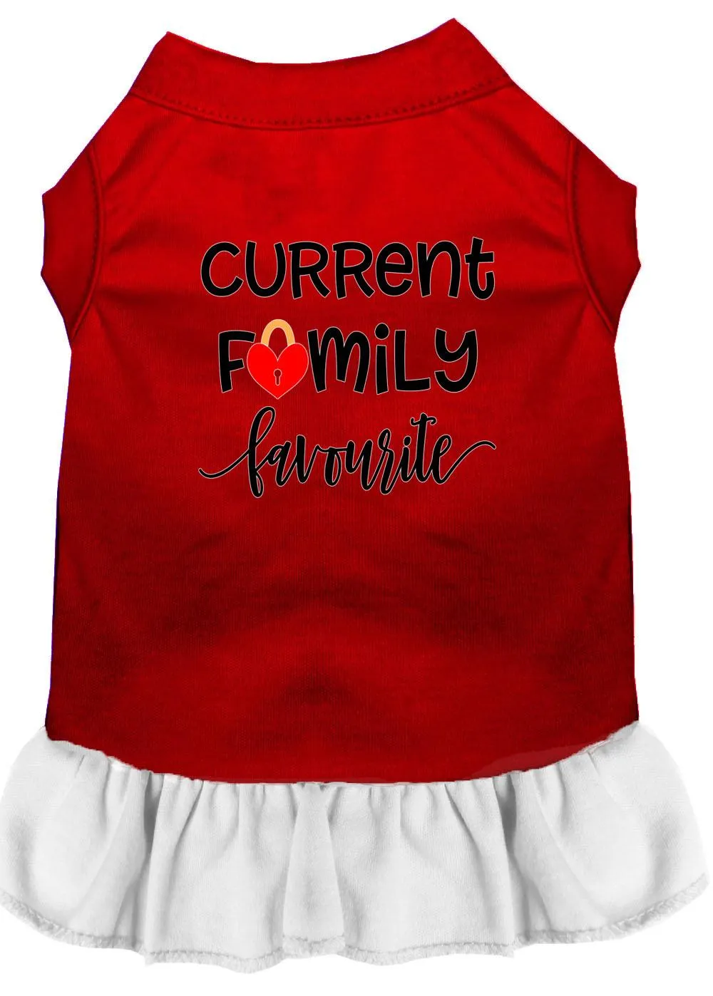 Family Favorite Screen Print Dog Dress Red With White Xxxl