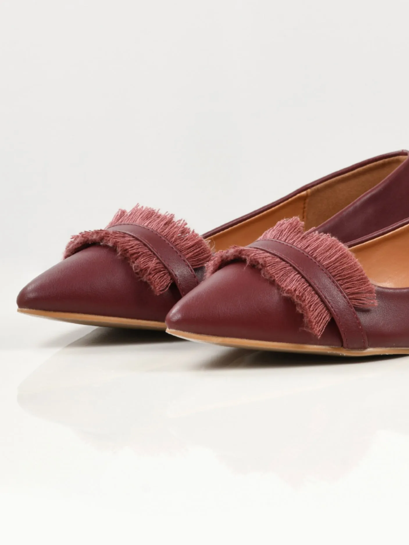 Fringe Shoes - Maroon