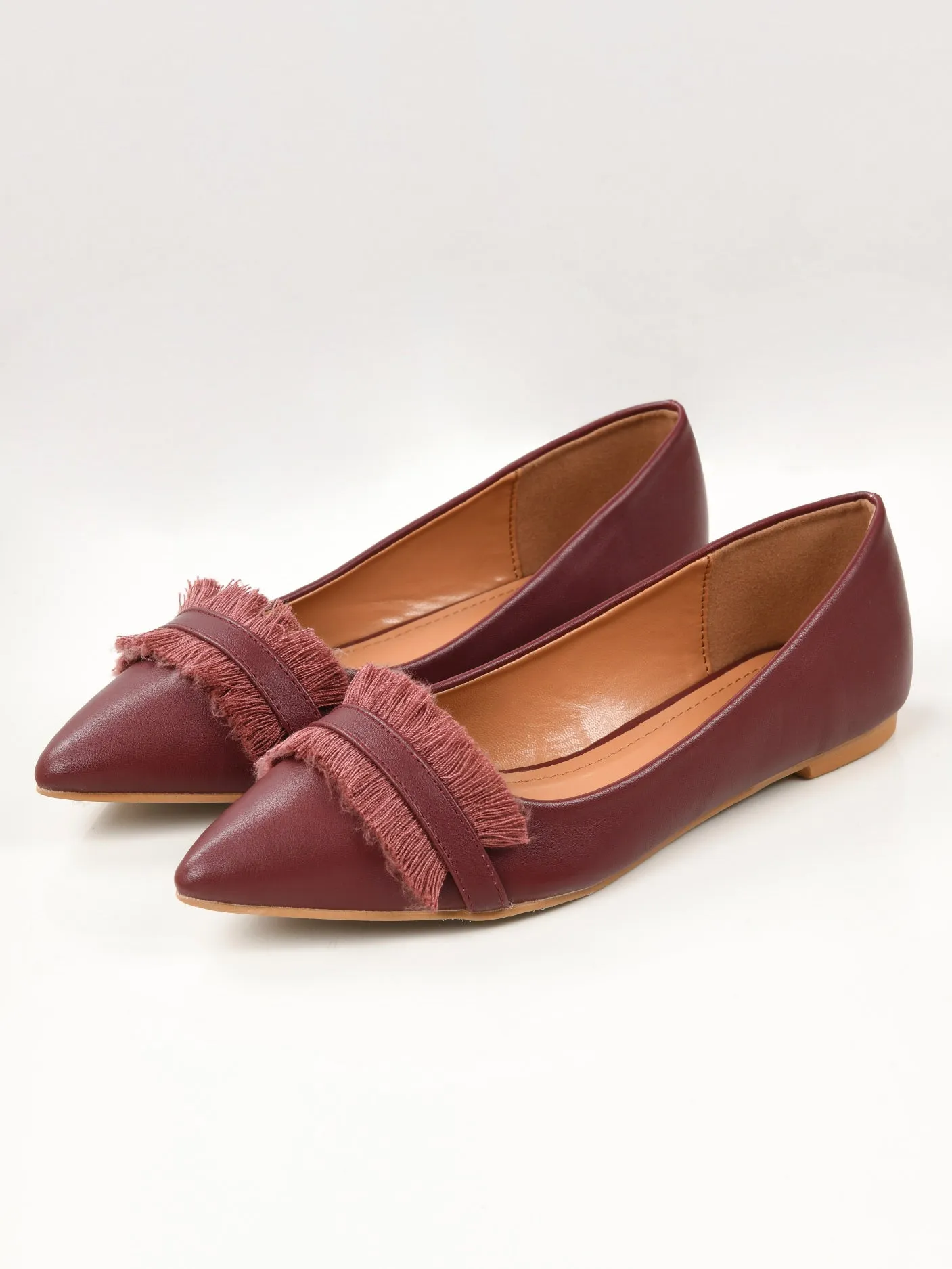 Fringe Shoes - Maroon