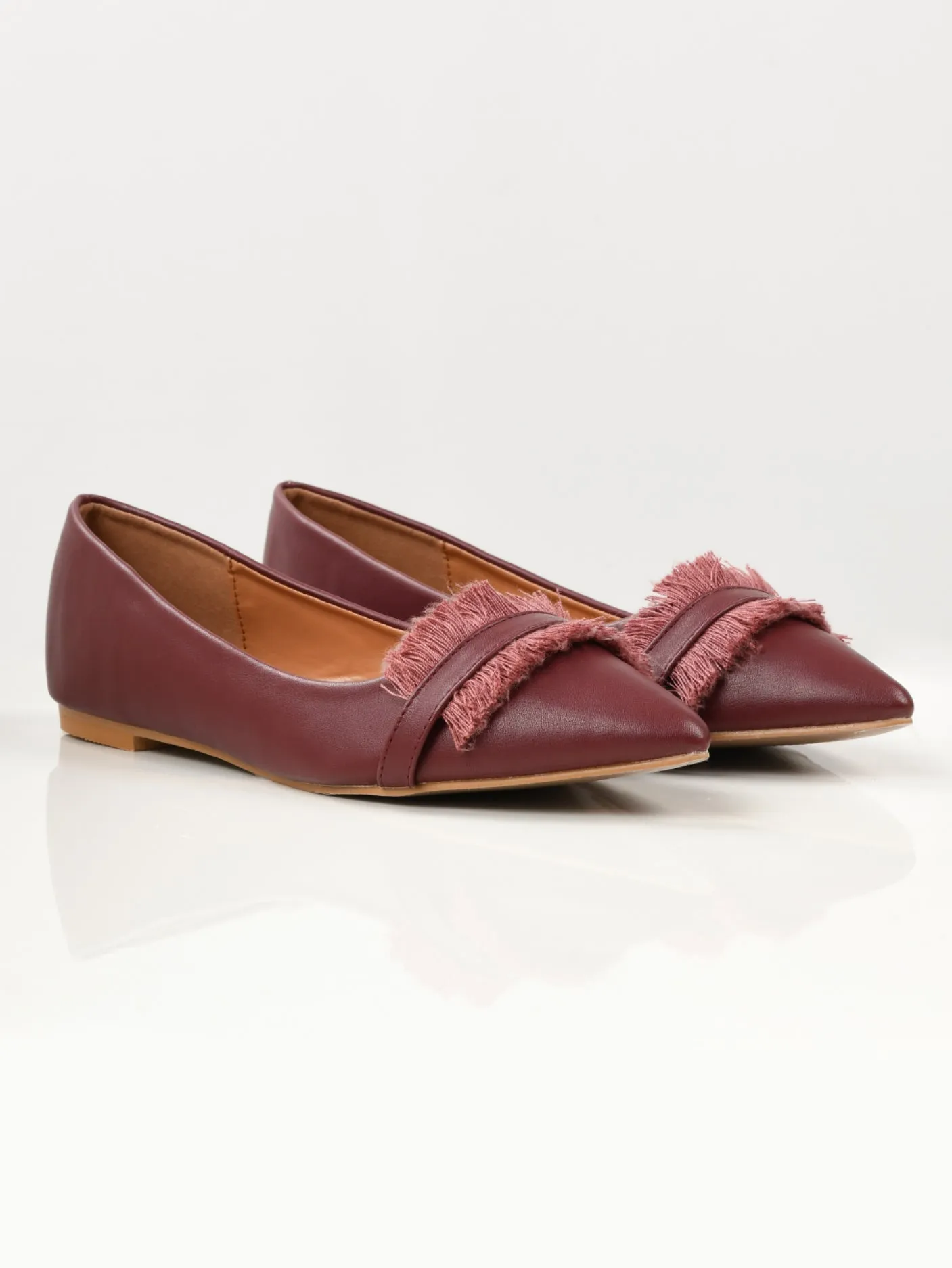 Fringe Shoes - Maroon