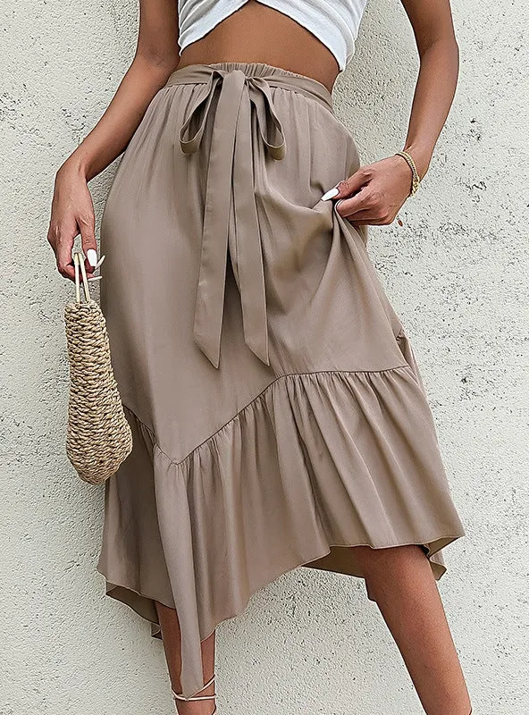 Irregular Stitching Pleated Skirt