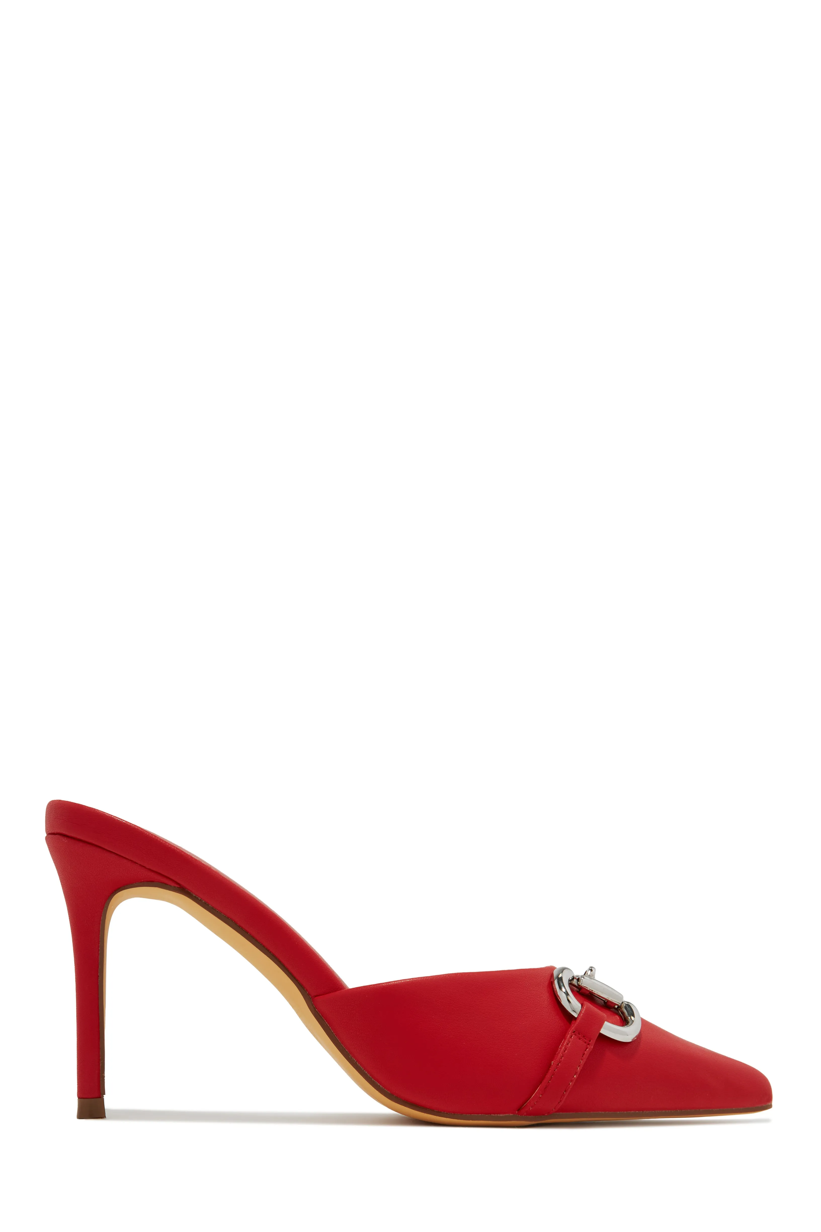 Kaia Pointed Toe Mule Heels - White