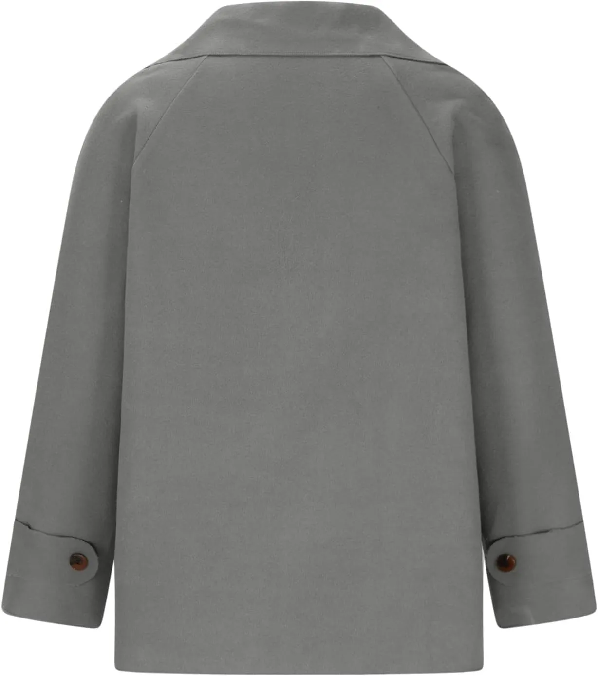 Lmdudan Women's Classic Notched Lapel Coat Double-Breasted Warm Pea Coat 2024 Fashion Solid Color Overcoat with Pockets