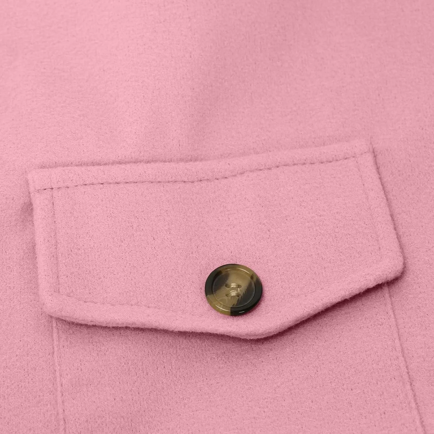 Lmdudan Womens Wool Blend Shacket Jacket Oversized Long Sleeve Button Down Jackets Solid Color Cardigan Outwear with Pocket