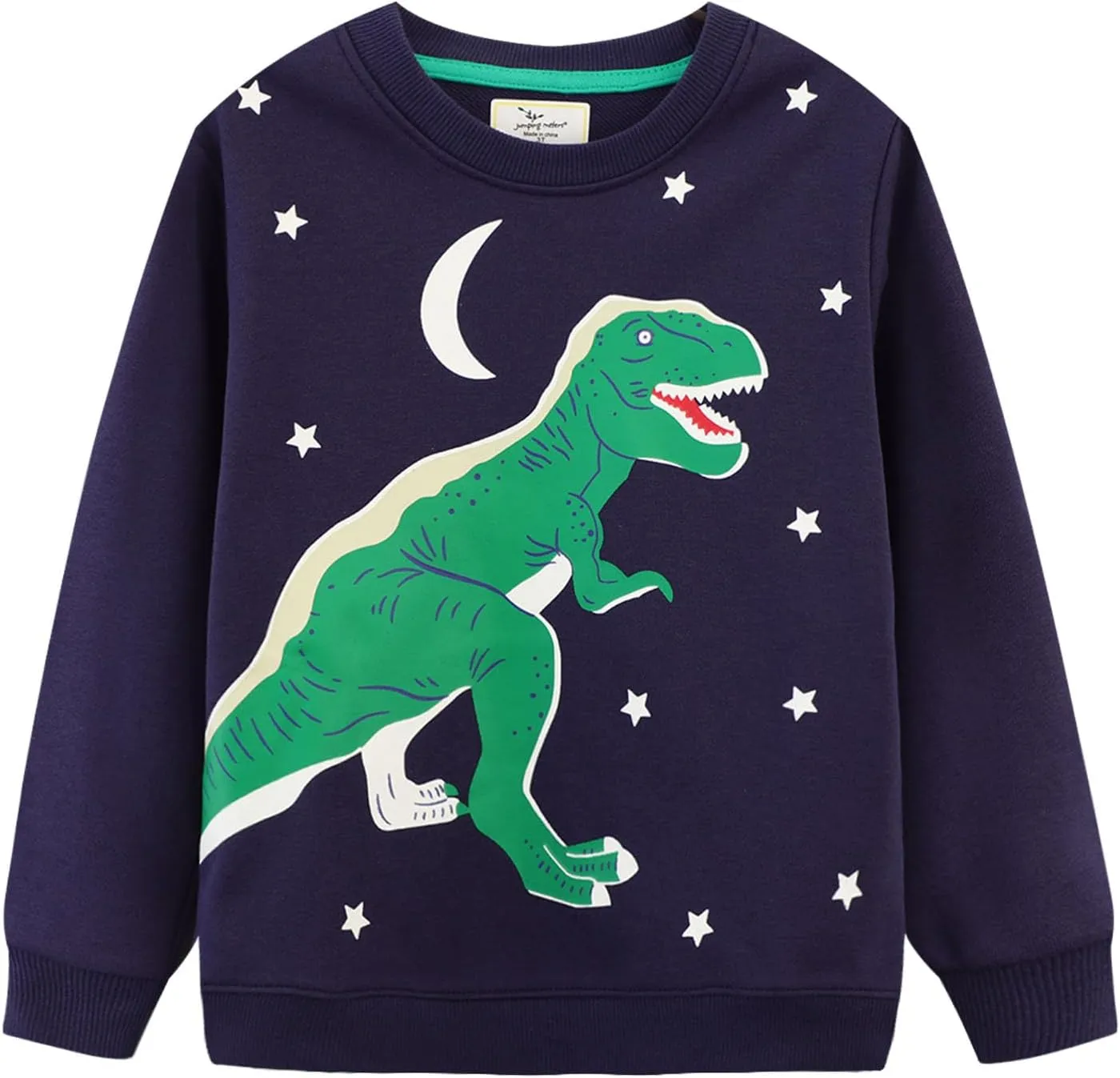 LOKTARC 2 Pack Toddler Boys Sweatshirts Patterned Long Sleeve Pullover Crewneck Tops Shirts