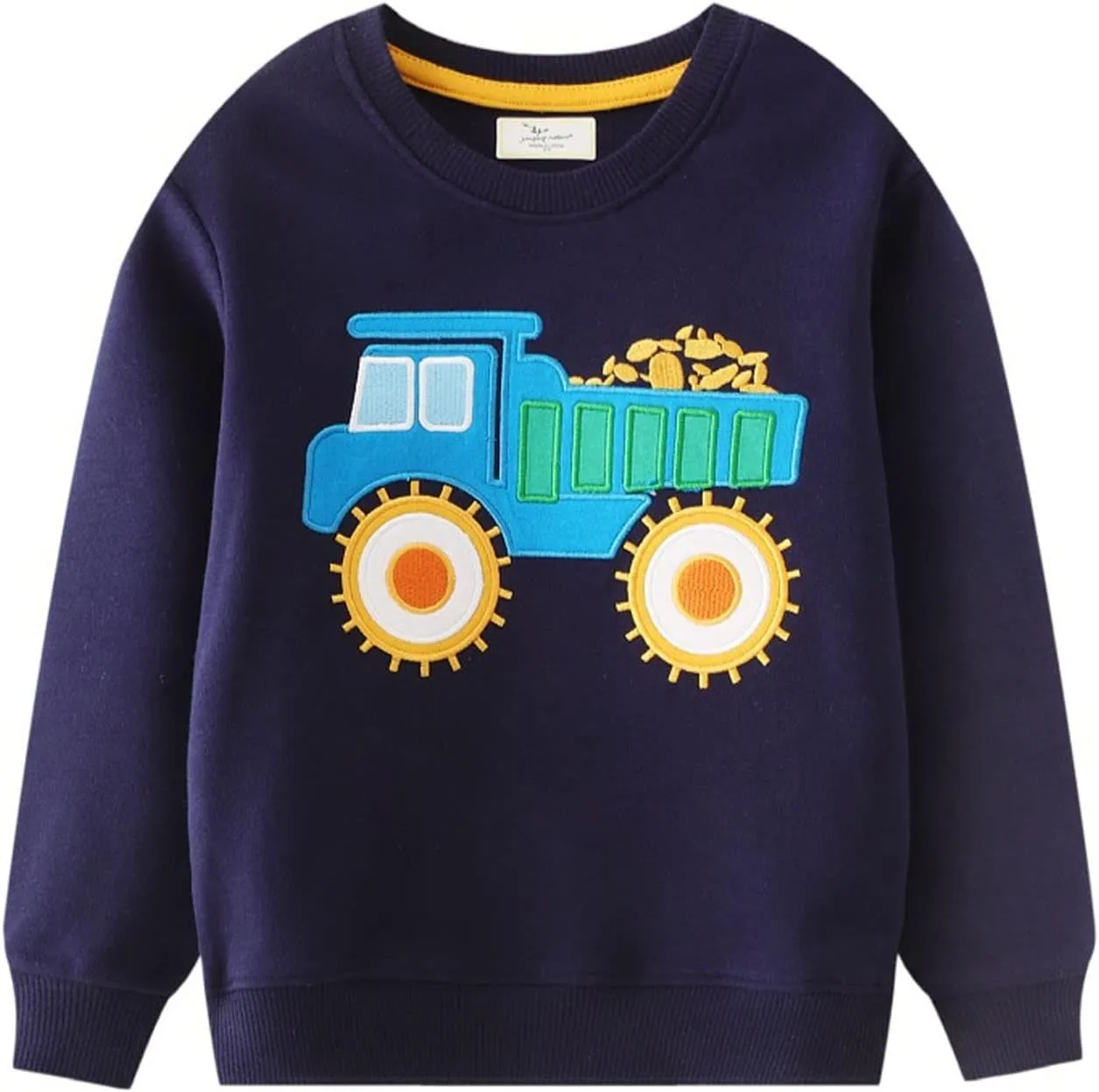 LOKTARC 2 Pack Toddler Boys Sweatshirts Patterned Long Sleeve Pullover Crewneck Tops Shirts