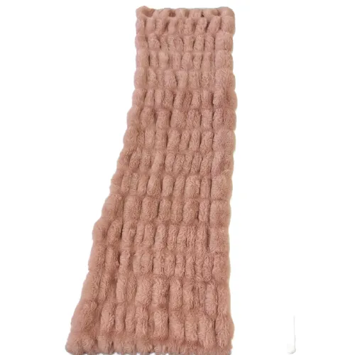 Mauve Pink Ruched Chinchilla Stretch Faux Fur Fabric