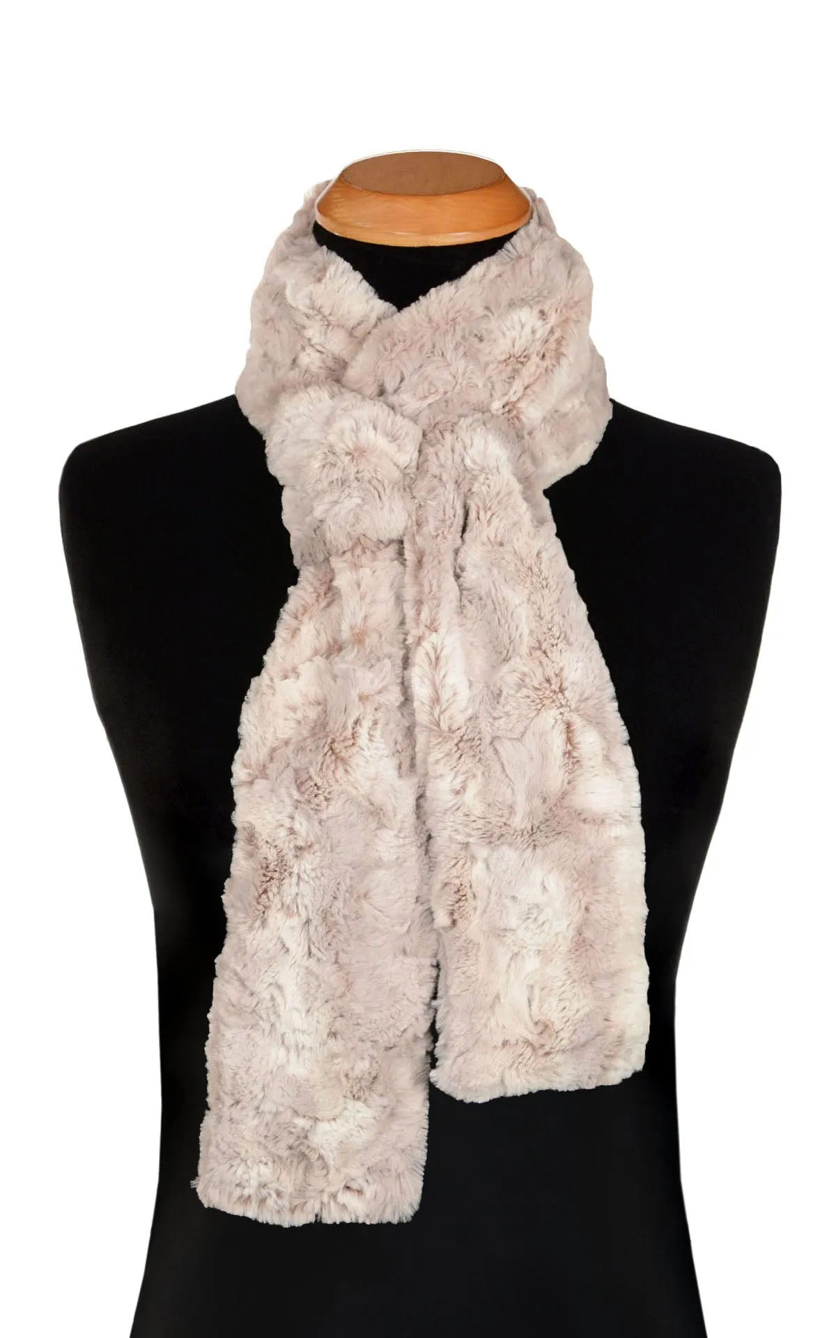Men's Classic Scarf - Luxury Faux Fur in Café Au Lait