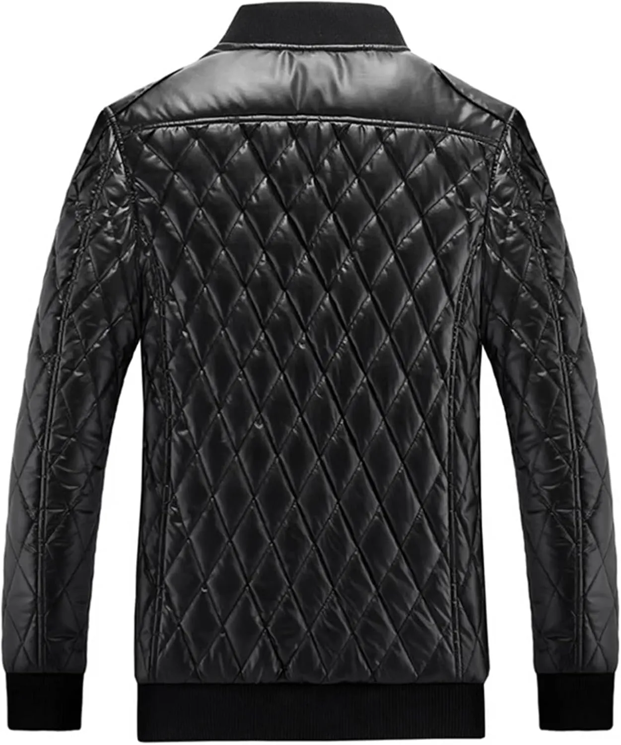Men's Leather Acket Fashion Fleece Vintage Leather Coats Casual Faux Leather Motorcycle Outwear Biker Coats