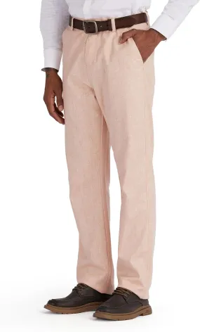 Men's Linen Cotton Flat Front Regular Fit Dress Pants Solid Lightweight Trousers