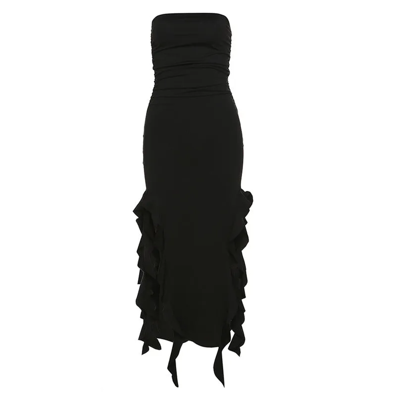 One-Shoulder Tube Top Hip-Wrapped Slim Dress