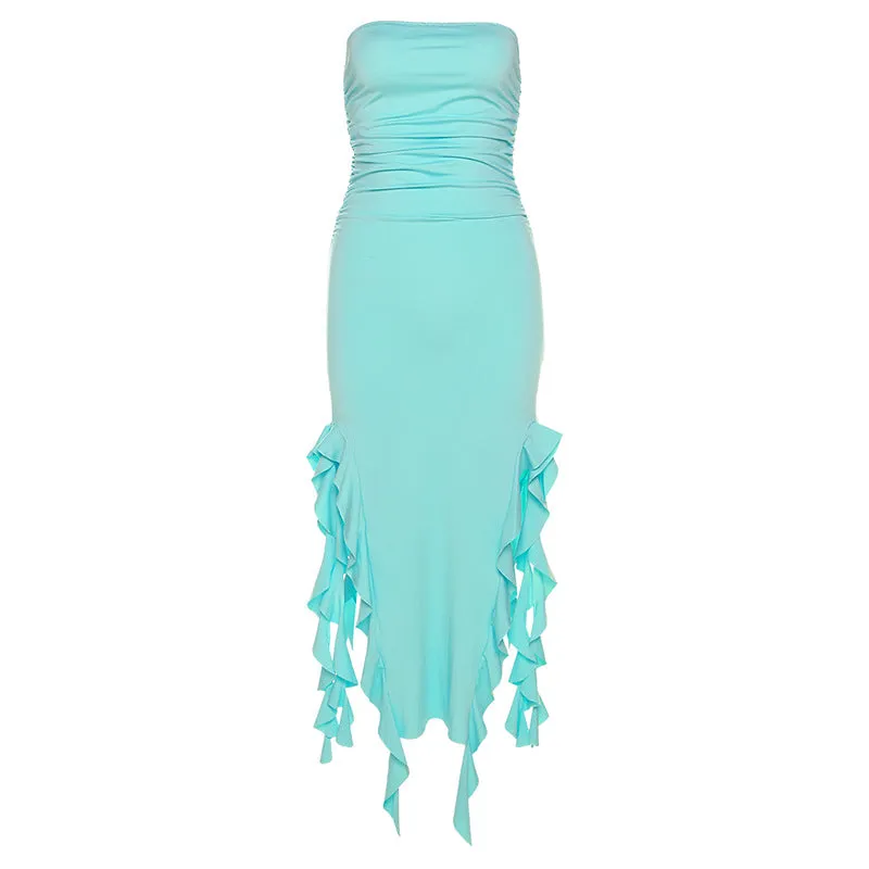 One-Shoulder Tube Top Hip-Wrapped Slim Dress