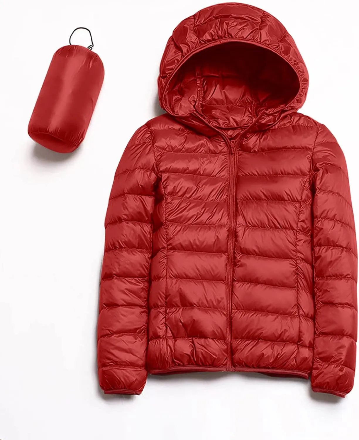 Packable Down Jacket Women Long | Crop Lightweight Full Zip Puffer Jackets Casual Warm Stand Collar Quilted Winter Coat