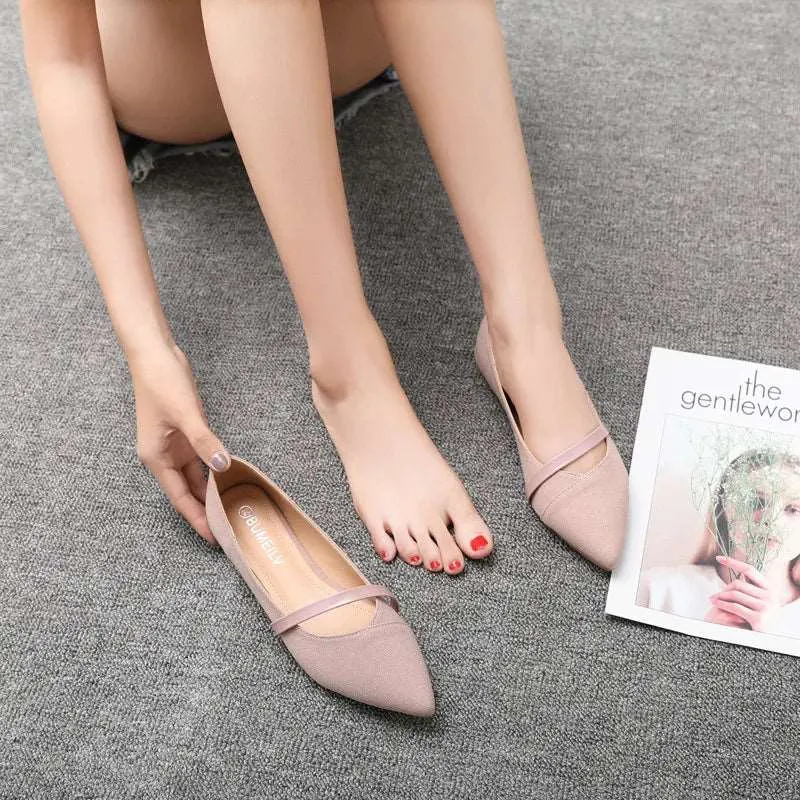 Pointed Toe extra strap Flat Shoes