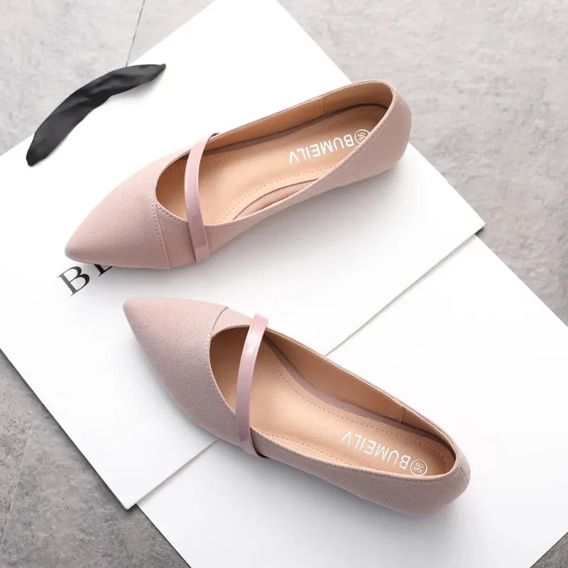 Pointed Toe extra strap Flat Shoes