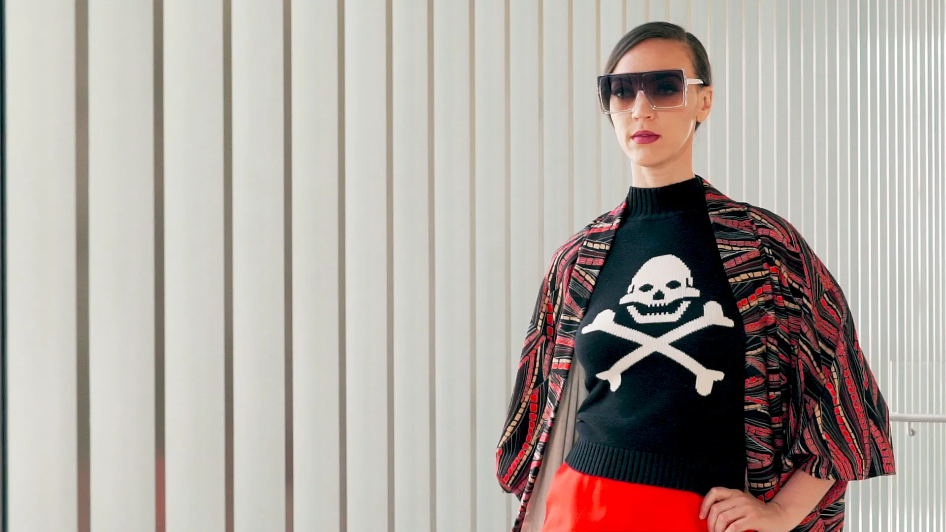 Red and Black Graffiti Kimono