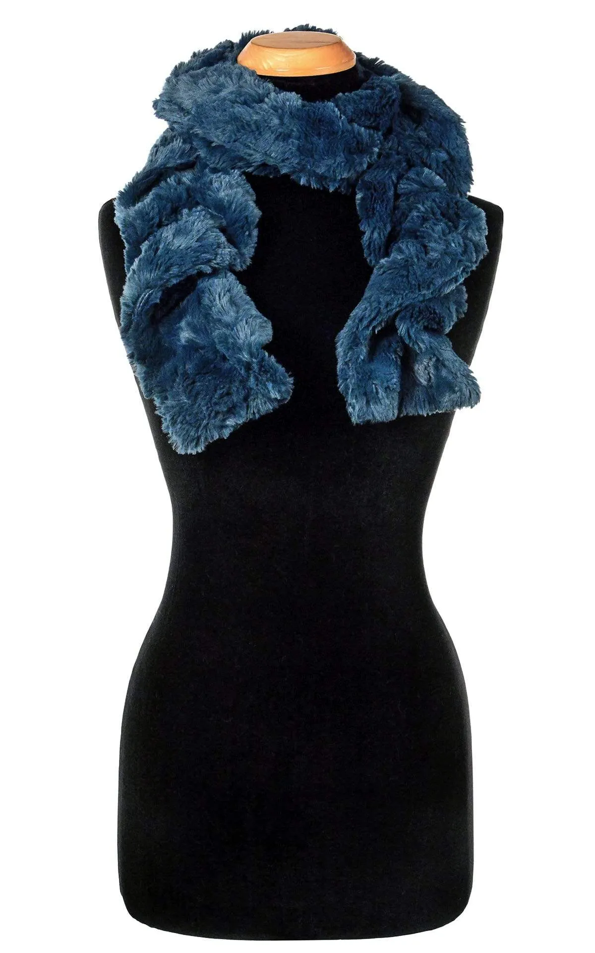 Scrunchy Scarf - Luxury Faux Fur in Peacock Pond