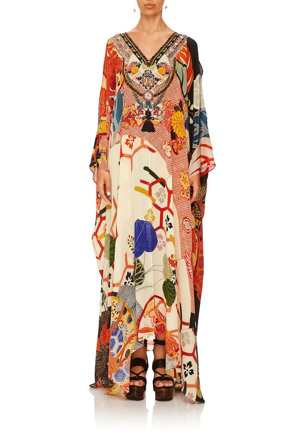 SPLIT FRONT AND SLEEVE KAFTAN KISSING THE SUN