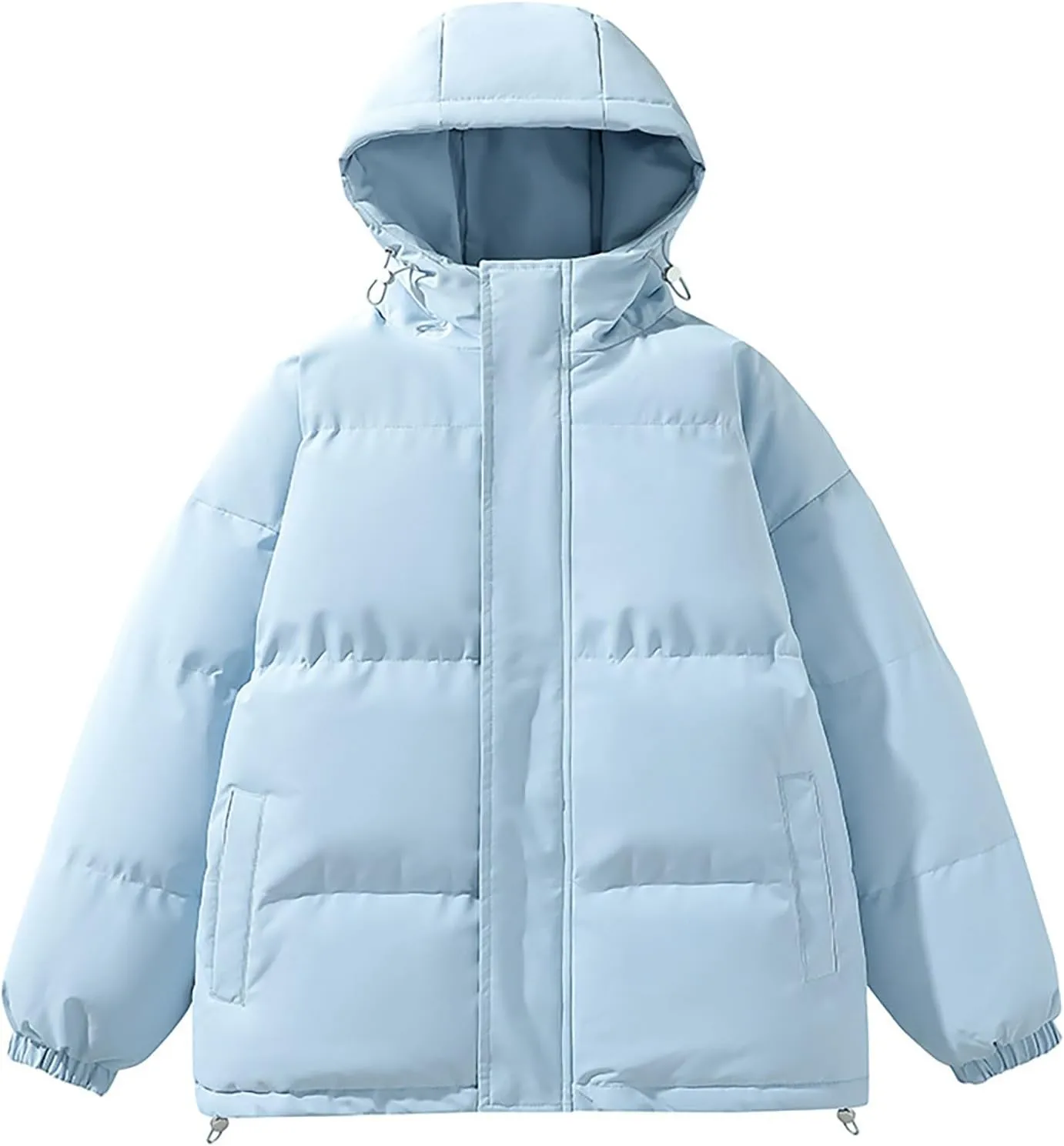 Unisex Mens Puffer Jacket Trendy Quilted Down Jackets Coats Winter Warm Thicken Teen Hooded Puffy Windproof Outwear