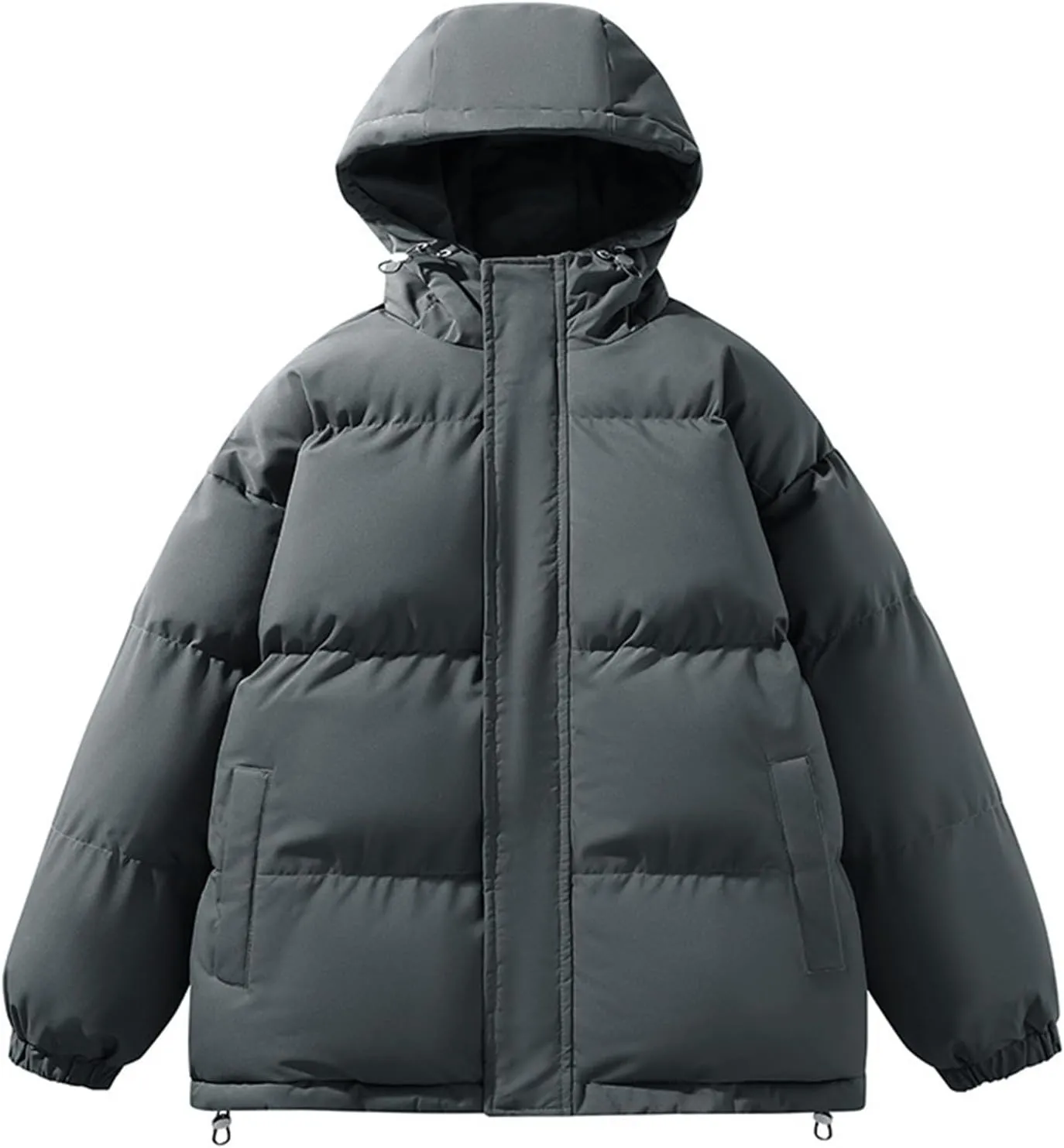 Unisex Mens Puffer Jacket Trendy Quilted Down Jackets Coats Winter Warm Thicken Teen Hooded Puffy Windproof Outwear