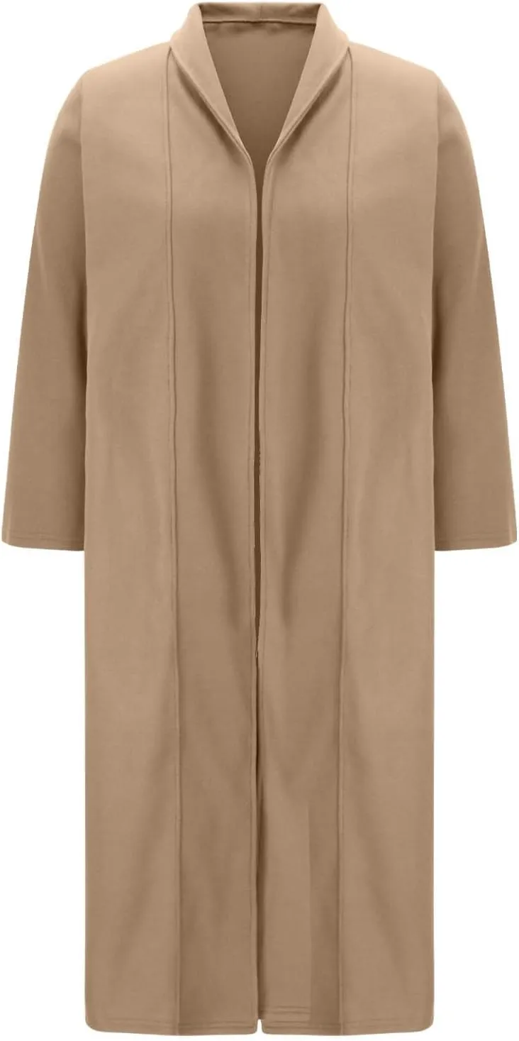 Women's Wool Pea Coat Elegant Open Front Cardigan Sweaters 2024 Fall Winter Trendy Plus Size Long Overcoat w/Pockets