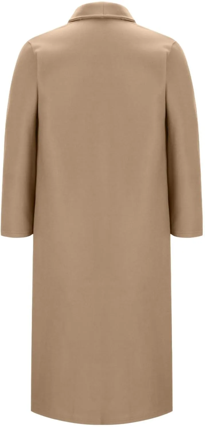 Women's Wool Pea Coat Elegant Open Front Cardigan Sweaters 2024 Fall Winter Trendy Plus Size Long Overcoat w/Pockets