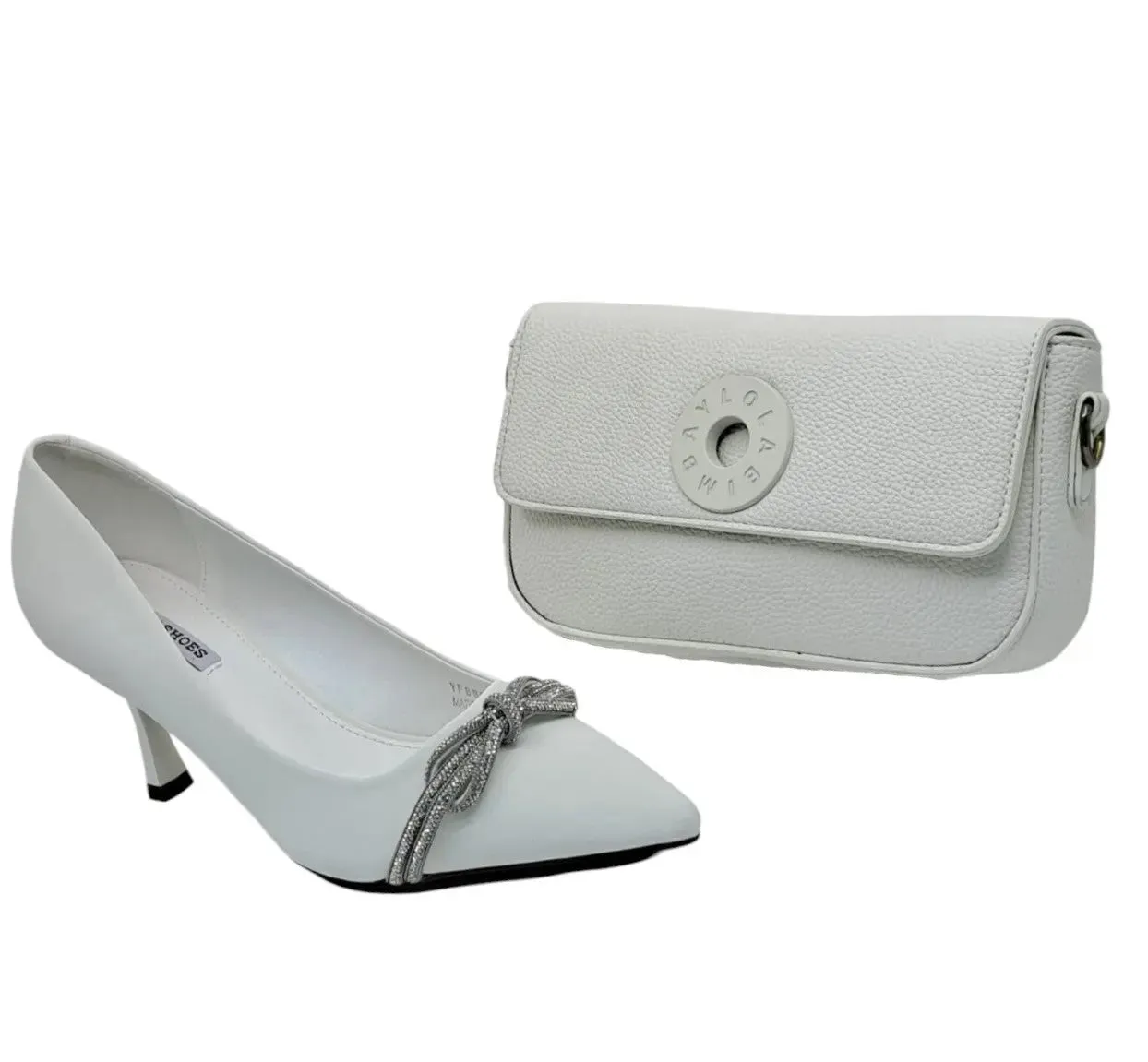 Yunai Pointed Heels and Handbag Set